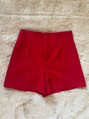 Zara High Waisted Red Shorts Size S